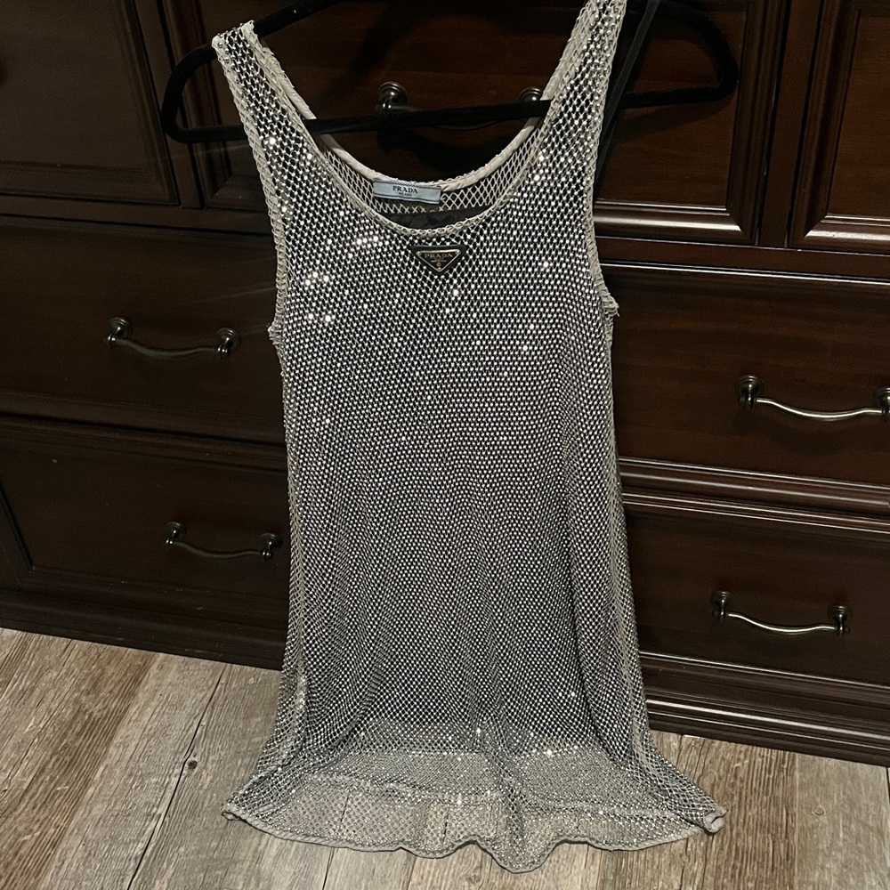 Prada Crystal Rhinestone Embellished Mesh Dress - Picture 7 of 13